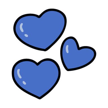 Basit bir çizgi film aşk kalpleri seti.