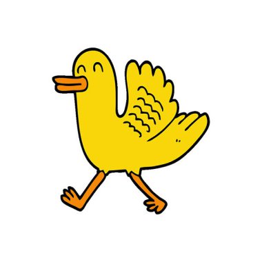 Basit bir çizgi film ördeği.