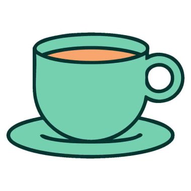 Bir fincan kahvenin basit bir ikonik dövme görüntüsü