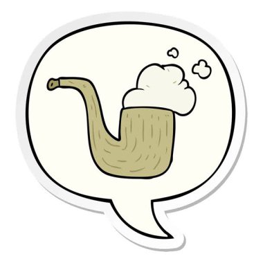 Basit bir döngülü çizgi film. Konuşma kabarcığı çıkartmalı sigara piposu.