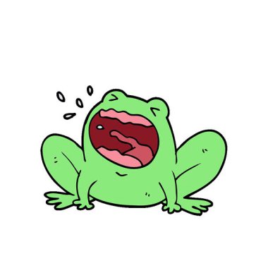 Basit bir çizgi film kurbağası bağırması.