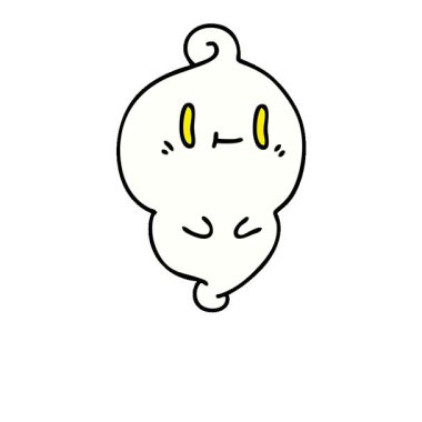 Mutlu bir cadılar bayramı hayaletinin basit bir çizgi filmi.