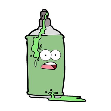 Basit bir çizgi film sprey boya kutusu.