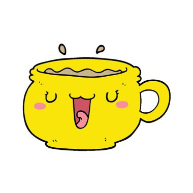 Basit bir çizgi film kahve fincanı.