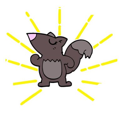 Basit bir çizgi film animasyonu karalama sincabı.