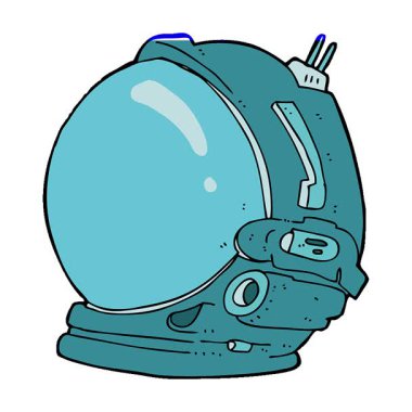 Basit bir çizgi film astronot kaskı.