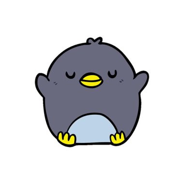 Basit bir döngülü sevimli çizgi film pengueni.