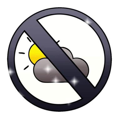 Bir hava uyarı işaretinin basit bir döngü hareketli gölgeli çizgi filmi