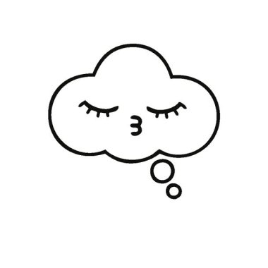 Basit bir döngü çizimi bir düşünce baloncuğunun karikatürü