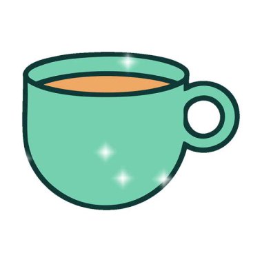 Basit bir döngü ikonik dövme tarzı kahve görüntüsü.