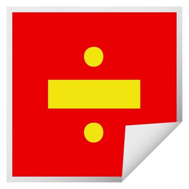 Bir bölme sembolünün basit bir döngülü kare soyma etiketi karikatürü