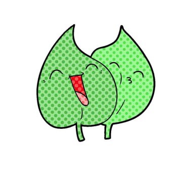 Basit bir döngü çizgi film yaprakları.