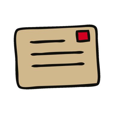 Basit bir kağıt zarfın basit bir çizgi filmi.