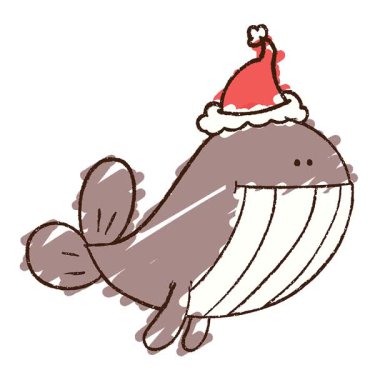 Basit bir döngülü Mutlu Balina Tebeşiri Çizimi