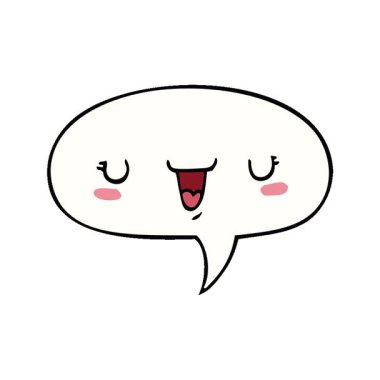 Konuşma baloncuklu basit, sevimli, neşeli bir çizgi film.