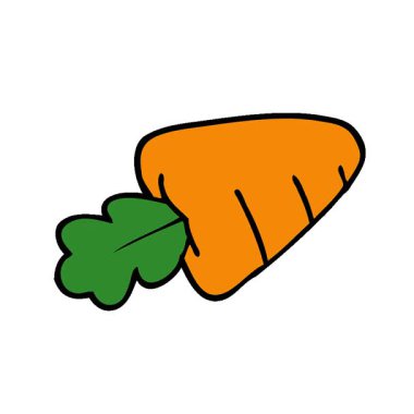 Basit bir çizgi film çizimi sağlıklı havuç.