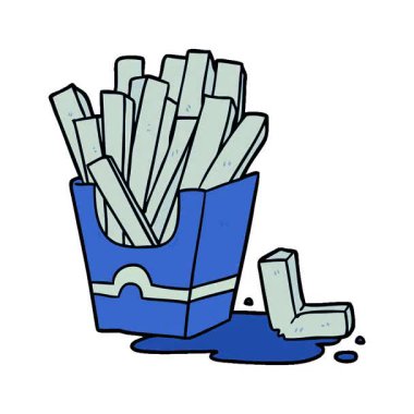 Basit bir çizgi film çizgi filmi abur cubur kızartması.