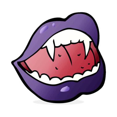 Basit bir çizgi film kahramanı vampir dudakları.