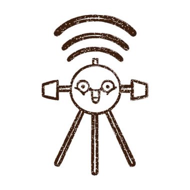 Basit bir döngü animasyonu Mutlu Uydu Kömür Çizimi