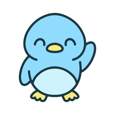 Basit bir döngülü çizgi film kuşu.