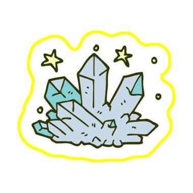 Basit bir çizgi film animasyonu. Karalama kristali parıldıyor.