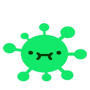 Basit bir döngü animasyonu basit sevimli bir virüs