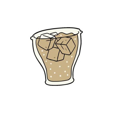 Basit bir döngü çizgi film karakteri. Buzlu kola bardağı.