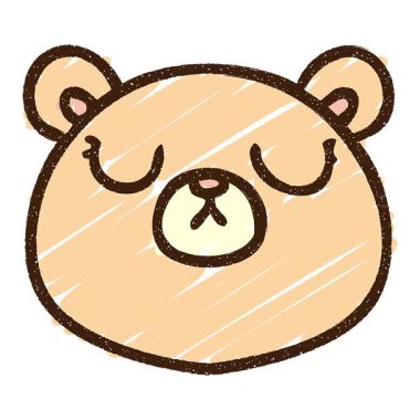 Basit bir döngülü Sevimli Ayı Tebeşiri Çizimi