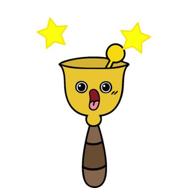 Basit bir döngü animasyonu okul çanının sevimli bir çizgi filmi.