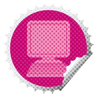 Basit bir döngü canlandırmalı bilgisayar simgesi dairesel kabuk soyma etiketi illüstrasyonu