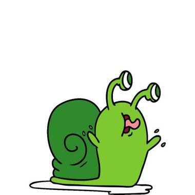 Basit bir salyangoz çizilmiş serbest çizim animasyonu