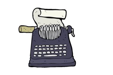 Basit bir döngü animasyon çizgi film daktilosu