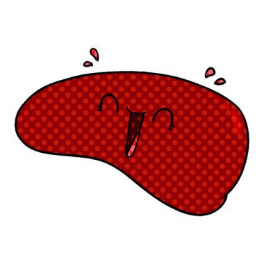 Basit bir çizgi film karakteri sağlıklı karaciğer.