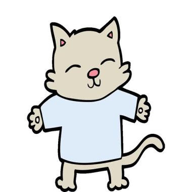 Basit bir döngülü mutlu çizgi film kedisi