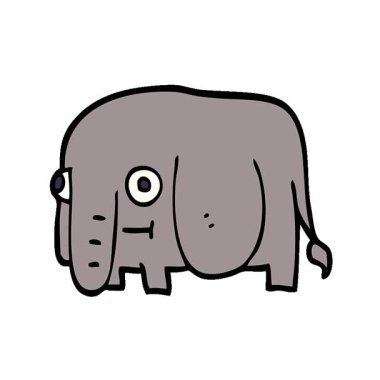 Basit bir çizgi film karalama fili.