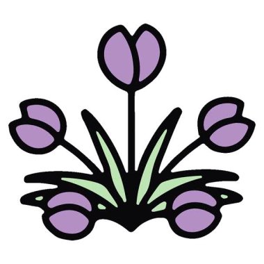 Basit bir ilmek animasyonu basit bir lale çiçeği tasarımı