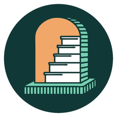 Bir mezar taşının basit bir döngü ikonik dövme görüntüsü