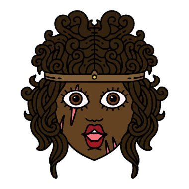 Basit bir döngü animasyonu Retro Tattoo Biçimli Barbar İnsan Karakteri