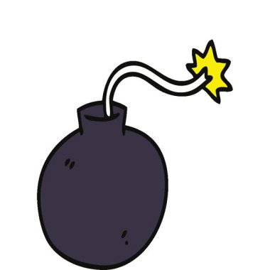 Basit bir döngü animasyon el çizimi karikatür bombası