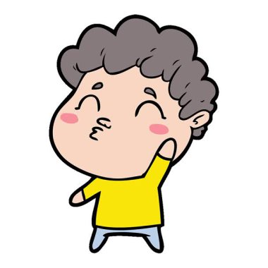 Basit bir çizgi film karakteri somurtuyor.