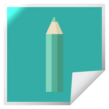 Basit bir döngü yeşil renkli kalem grafik vektör illüstrasyon kare etiketi