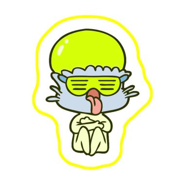 Basit bir çizgi film çizgi filmi uzaylısı.