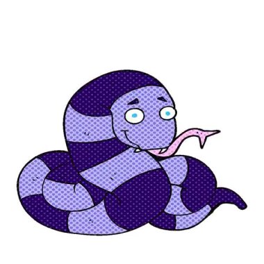 Basit bir serbest çizim çizgi film yılanı.