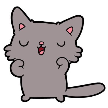 Basit bir döngülü mutlu çizgi film kedisi