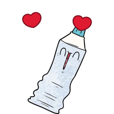 Basit bir çizgi film diş macunu tüpü.