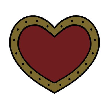 Geleneksel bir kalp şeklinde basit bir döngü dövmesi.