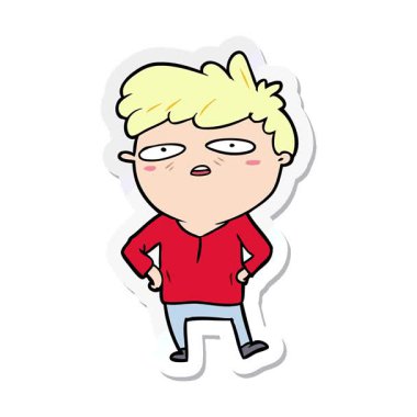 Çizgi filmdeki sabırsız bir adamın basit bir döngü animasyon çıkartması.