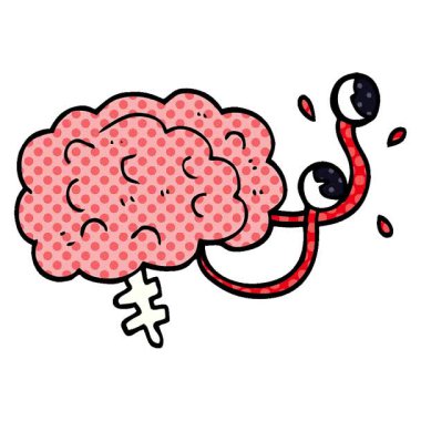 Bir canavar beyninin basit bir çizgi film karalaması.