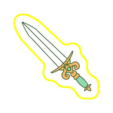 Bir hançerin basit bir ikonik dövme görüntüsü