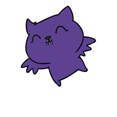 Şirin bir kawaii yarasasının basit bir serbest çizim çizgi filmi.